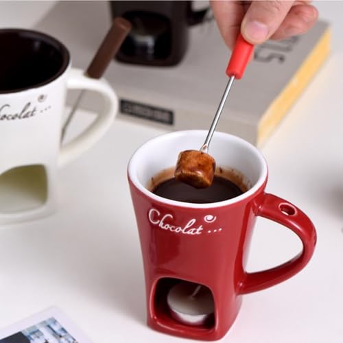 Fondue de chocolate de cerámica resistente al calor con tres piezas 4