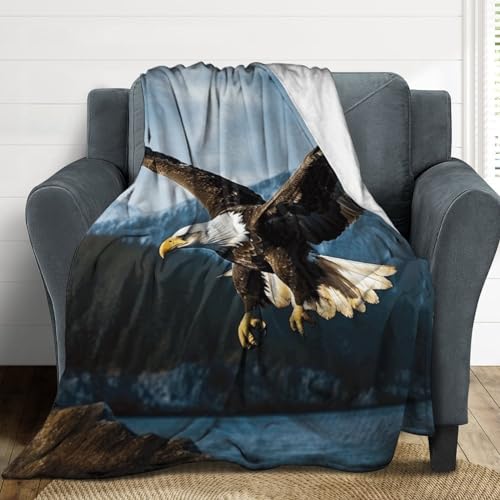 Couverture flanelle aigle idéale pour vos soirées canapé - 5