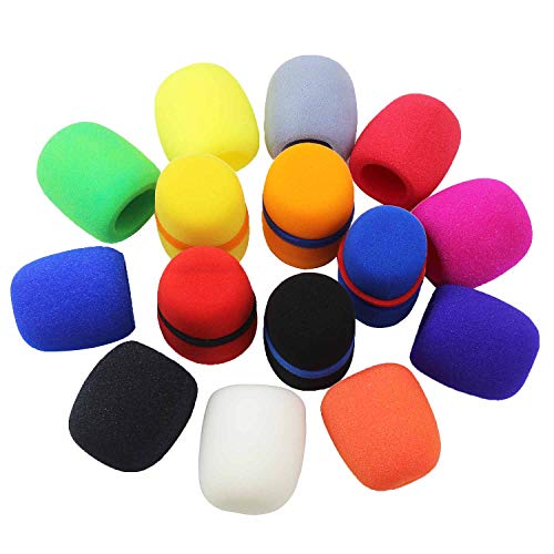 15 Pack Microphone Cover Microphone Windscreen Foam Cover, 2 Styles