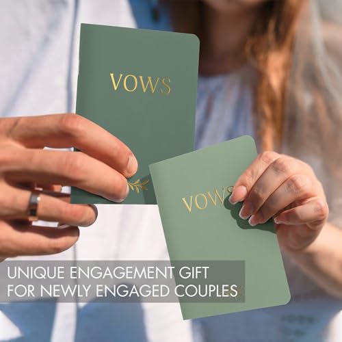 Image of ZICOTO Elegant Vow Books With Gold Foil Lettering For Your Wedding - Perfectly Sized Vow Books With Plenty Of Pages To Write Whatever is on Your Heart - A Beautiful Addition For The Wedding Day