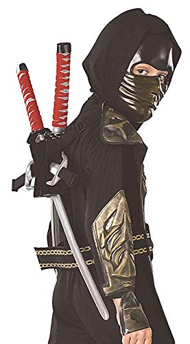 Gold Dragon Warrior Ninja Child Costume and Weapon Set