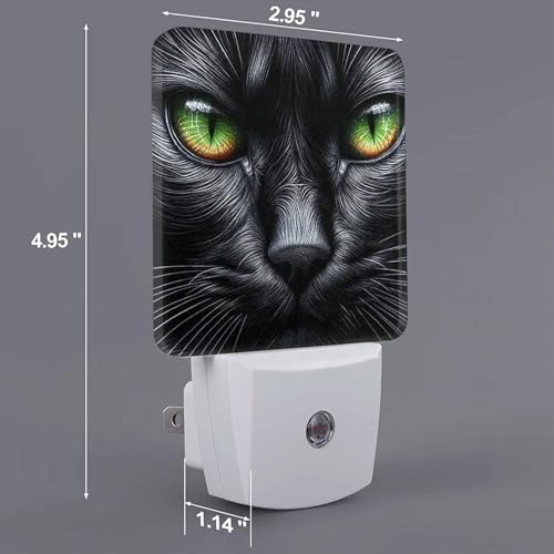 Image of LED Night Light,Textured Black Cat Halloween Icon LED Night Light Plug into Wall with Dusk to Dawn Light Sensor White Energy Efficient Nightlight for Bedroom Hallway Living Room Kitchen