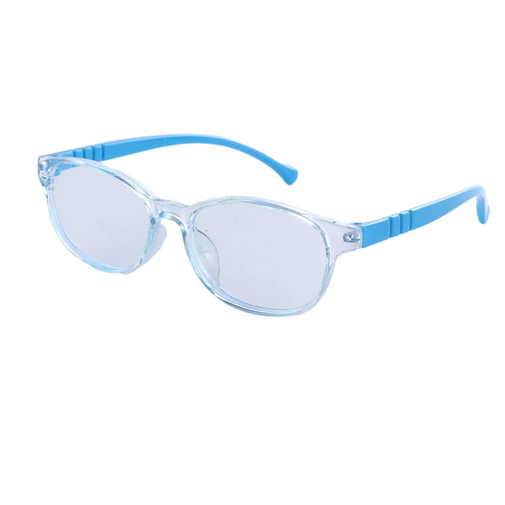 CHENJIE Anti Blue Light Computer Glasses Rectangle Plastic Optical Spectacle Eyeglass Transparent Glasses Kid Blocking Glasses(Rectangle,Blue)