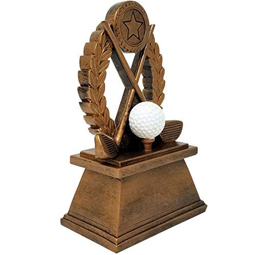 Decade Awards Golf Wreath Trophy | Engraved Golf Tournament Award - 7 Inch Tall - Engraved Plate On Request #TOP2
