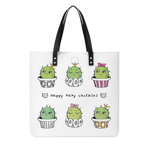 Sac shopping cactus mignon 39x39cm pour femme à bandoulière