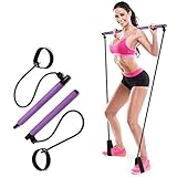 Pilates Toning Bar Übungswiderstand Band Kit Mit Fußschlaufe Für Das Training Im Fitnessstudio Zu Hause,Lila