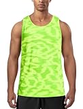 Running Tank Top Men,Sleeveless Workout Shirts Dry Fit Gym Bodybuilding Muscle Tanks(Neon Green,M)