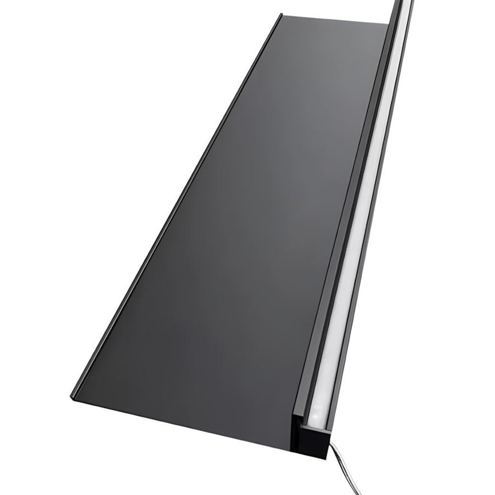 Półki Wiszące Led Montowane Na Ścianie, Podświetlana Aluminiowa Półka Ekspozycyjna Do Biura, Kuchni, Regału Na Książki – 80 X 20 X 6 Cm, Czarne, 1 Szt., Nowoczesne Rozwiązanie Do Przechowywania, Czar