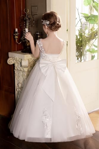 Tulle Flower Girl Dresses for Wedding Lace Applique First Communion Dress for Girls Birthday Pageant Ball Gown3