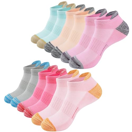inaWarm 6 Pares Calcetines Mujer Tobilleros 35-38 39-42, Calcetines Deporte Mujer de Algodón Transpirable,Calcetines Cortos Running Mujer Verano, Antiampollas Calcetines Cortos para Correr Yoga Viajes