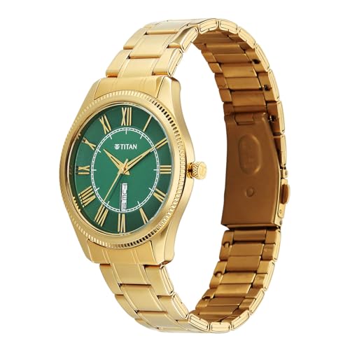 Image of Titan Regalia Allure Classic Day-Date Quartz Analog Stainless Steel Strap Men's Watch
