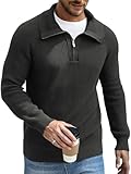 Danfiki Maglia Uomo Invernale Maglione Maglioni Collo Alto con Zip 1/4 Pullover in Cotone