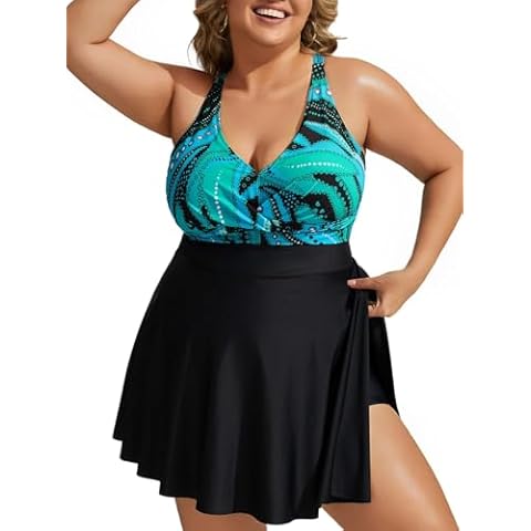 Hanna Nikole Blue Striped Tankini Swimsuit Cover