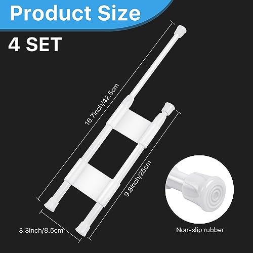 Worldity 4 Set Double Rv Refrigerator Bars, Adjustable Spring Tension Fridge Rod Extendable to 9.8-16.7inch, Non-Slip Rv Refrigerator Accessories, Small Tension Rod for Holding Food Drinks in Place by Worldity - Image 3