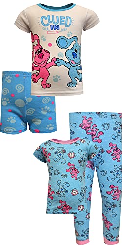 AME Sleepwear Girls Blue's Clues Clued In Cotton Toddler 4 Piece Pajamas (5T)