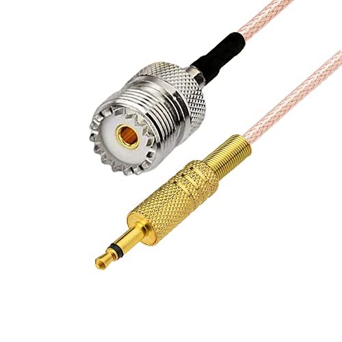 RedYutou UHF SO239 Female to 3.5mm Mono 1/8" TS Stereo Plug Adapter Antenna Extension Cable 12 inches by RedYutou - Image 2
