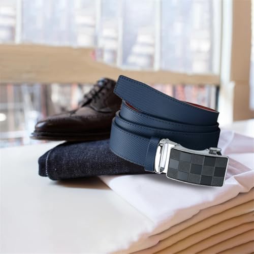 Men's Metal Automatic Buckle Belt, 4.0Cm Adjustable Genuine Leather Belt Pb219wfg-We 115CM3