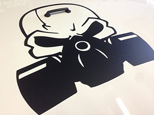 Gas Mask Punisher Die Cut Hood Decal 18" Decal Universal Fit W/Install Kit #TOP4