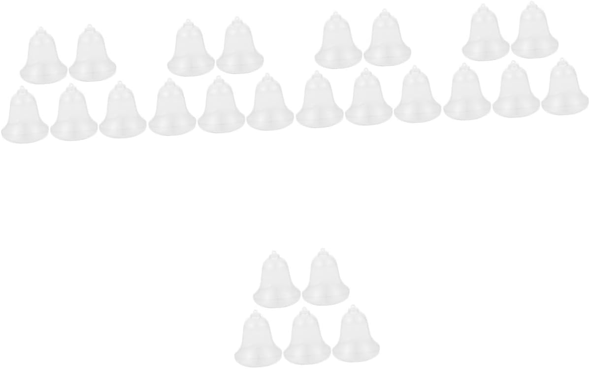 25pcs Clear Fillable Bell Ornaments Transparent Christmas Tree Decorations for Crafts Lightweight Hanging Bells for Holiday Decor for and Miniatures