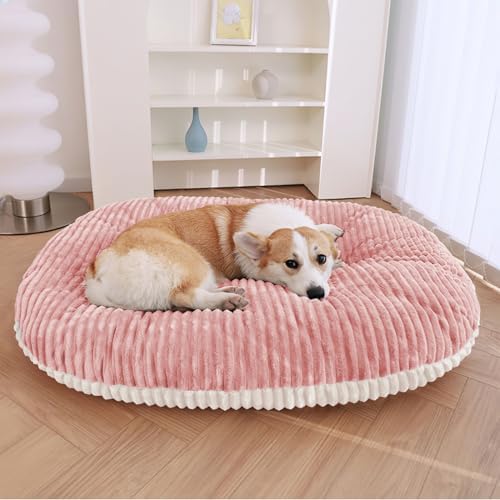 Patas Lague Reversible Orthopedic Dog Bed for Small Dogs, Memory Foam Supportive Therapy Fillings Deep Sleep Pet Beds with Removable Cover Soft Warm Washable Cat Cuddler Bed Pink 24”x16”