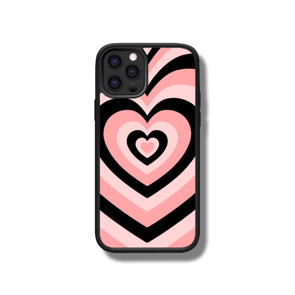 Coque silicone iPhone 13 motif cœur tourbillon noir