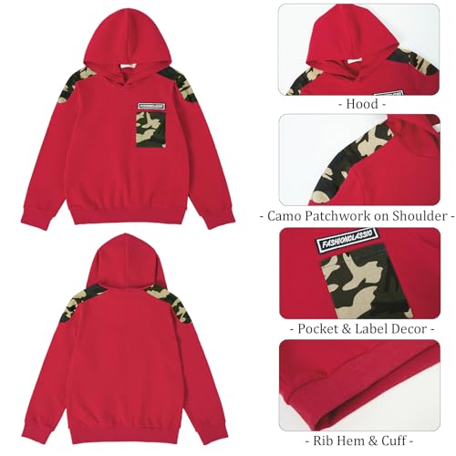 Ropa de camuflaje para niños sudadera con capucha conjunto casual 5