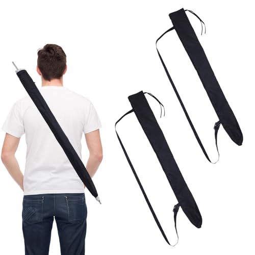 NICENEEDED 2 PCS Upgrade Umbrella Bag with Adjustable Shoulder Strap, 4.53 x 31.5 Inch Waterproof Umbrella Protective Cover, Portable Golf Umbrella Storage Carrying Holder for Travel Home Outdoor