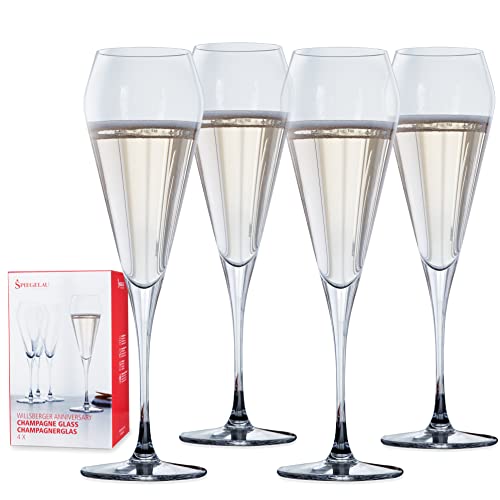 Spiegelau Willsberger Champagne Wine Glasses, Set of 4, European-Made Lead-Free Crystal, Classic Stemmed, Dishwasher Safe, Professional Quality Wine Glass Gift Set, 8.5 oz #1