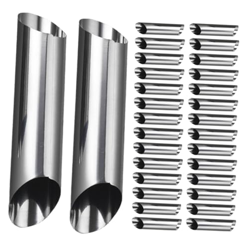 KICHOUSE 30pcs Stainless Steel Cream Horn Molds for Croissants Reusable Baking Tubes Easy to Pastry Tools for Home and Lightweight and Compact Design