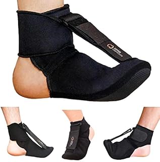 Copper Compression Plantar Fasciitis Night Splint Sock. Planter Fasciitis Support Dorsal Drop Foot Brace for Right or Left Foot. Soft Stretching Boot Splints for Feet, Sleep, Recovery Socks, Braces