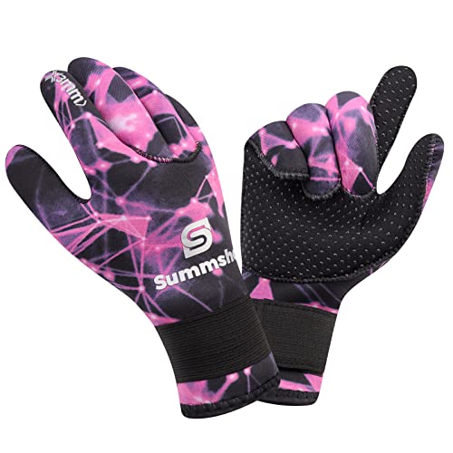 Summshall Wetsuit Gloves 3MM Neoprene Gloves Water Resistance Thermal Antislip Warm Swimming Gloves for Men Women Spearfishing Surfing Rafting Kayaking Paddling Scuba Diving