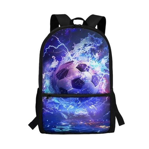 Yzaoxia Kids Soccer Backpack Boys Galaxy Boys School Bag 10-12 Years Old Comfortable Primary School Bookbag for Sport Travel Gym