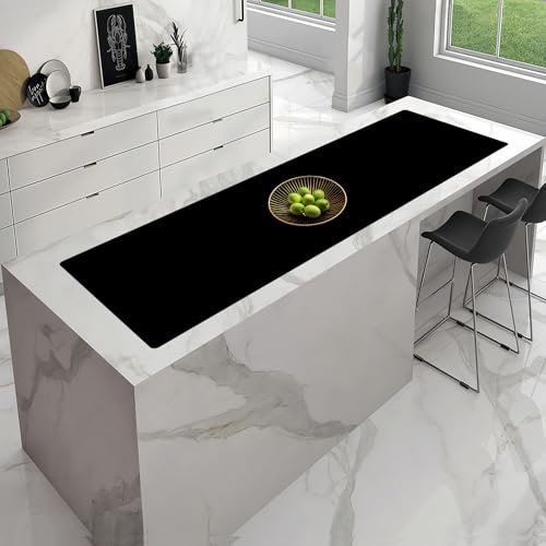 Image of Large Silicone Placemat, 78.7''x15.7''(200cmx40cm) Extra Large Countertop Protector Mat, Heat Resistant Mat for Countertop with Non-Slip, Silicone Mats for Kitchen Counter /Crafts, Black
