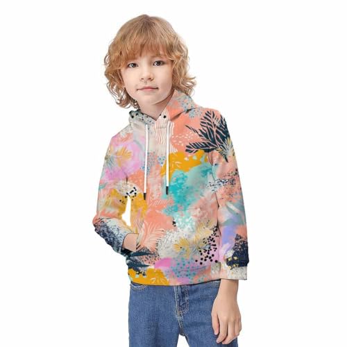 Pull imprimé fleurs 3D idéal pour le collège et le sport - 3