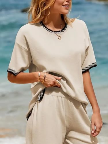 Zeagoo Womens Short Sleeve Sweaters Tops Knit Crewneck Loose Lightweight Summer Pullover Blouse Basic Casual Work Shirt4