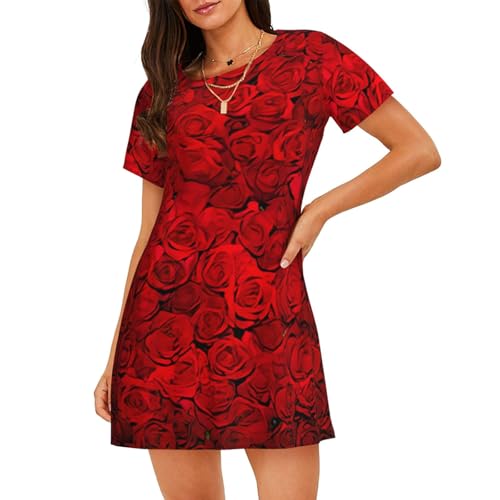 Chemise de nuit respirante anti-chaleur manches courtes femme