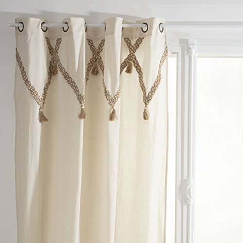 ATMOSPHERA CREATEUR D'INTERIEUR Cortina de algodón Carmen 140x260 Yute