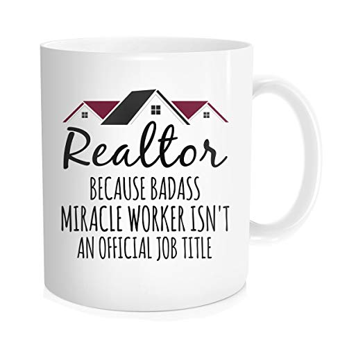 Waldeal Realtor Coffee Mug, Realtor Miracle Worker Job Title Real Estate Agent Novelty Tea Cup, Gift Idea For Men Women Co-workers, White Fine Bone Ceramic 11 OZ