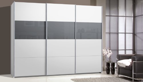 webesto Schwebetürenschrank Switch | In Weiss mit Glas Grau | 291 x 220 x 69 cm - 4036876246378 webesto Schwebetürenschrank Switch | In Weiss mit Glas Grau | 291 x 220 x 69 cm
