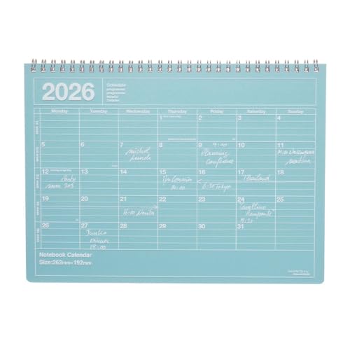 手帳 2026 スケジュール帳 2026年1月始まり 月間ブロック B5変型 ノートブックカレンダー・M ブルー マークス 26WDR-NB1-BL