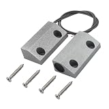 FOCMKEAS Interruttore magnetico Reed cablato montaggio superficiale normalmente aperto NO sensore di contatto allarme interruttore magnetico porta con 2 fili, argento in lega di zinco, MC-56