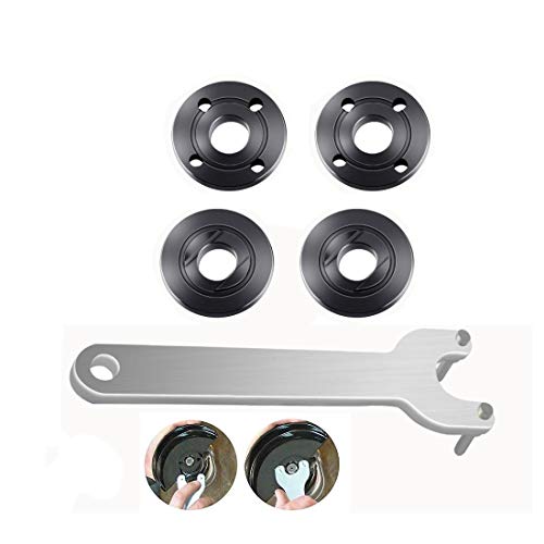 3Pcs Grinder Flange Angle Wrench Spanner Metal Lock Nut For Compatible With Dewalt Milwaukee Makita 193465-4 Bosch Black & Decker Ryobi 4.5" 5" 5/8-11 #TOP4