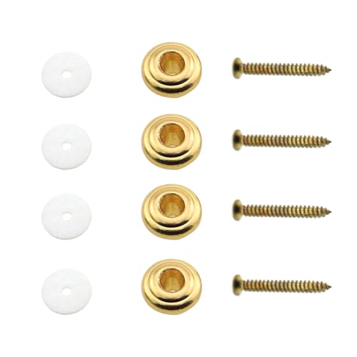 ZQIY 4PCS Mushroom Head Guitar Strap Guitar Strap Buttons Gold Color Acoustic Guitar Strap Nails Anti-skid Tail Nail Nail 24x13.4MM For Guitar Bass Ukulele