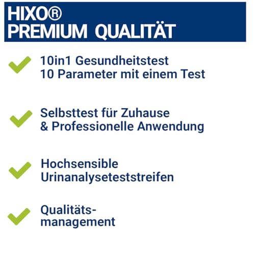 25x Gesundheitstest 10in1 Urin mit 10 Indikatoren - Selbsttest Zuhause & Professionell - Analyse Teststreifen – Glucose, Ketone, Bilirubin u.v.m.