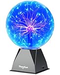 Theefun 8 Inch Plasma Ball Lamp, Touch & Sound Sensitive Plasma Globe Magic Cool Nebula Ambience Light for Christmas, Party, Home Decor, Creative Gift (Blue)