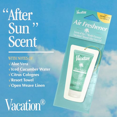 Image of Vacation Air Freshener Variety Pack, 6 Exclusive Summer Scents, Includes Classic Lotion, Chardonnay Oil, After Sun Gel, Classic Whip, Super Spritz & Baby Oil Scents, Deodorizer for Car, Home & Office