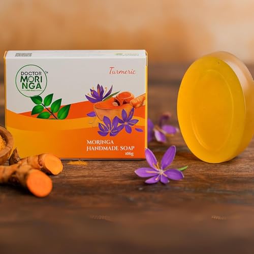 Image of Handmade Bathing Soap- 100gm | Herbal Soap for Removing Dirt & Impurities no mineral oils added Suitable for All Skin Types (Turmeric Soap, 100 g (Pack of 4))