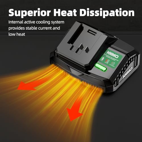 Image of KIMO Upgraded 20V 4.0Ah Lithium-Ion Battery Adapter w /Cooling System for KIMO 4.0Ah Battery, Adaptable for Cordless Leaf Blower & Cordless Reciprocating Saw.Quick Charging,Portable (Charger Only)