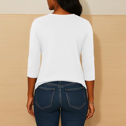 Womens Lightweight Cropped Cardigan Button Down 3/4 Sleeve V-Neck Casual Fall Fashion Clothes for Women2