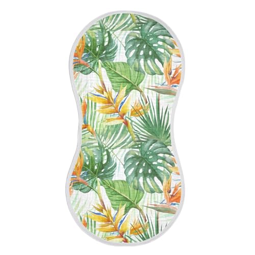 4 Pack Baby Burp Cloths, Soft Absorbent Burping Cloths for Babies, Cotton Milk Spit Up Rags, Large Size for Newborns, Baby Boys and Girls (Exotic Botanicals)